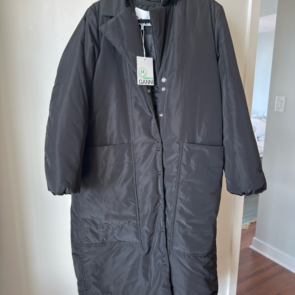 NWT - Ganni Black oversized Winter Jacket size XS